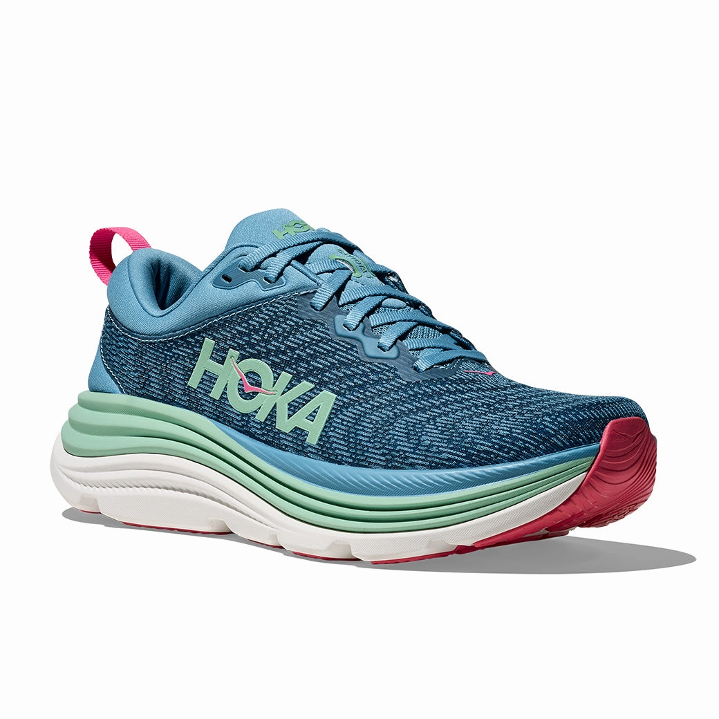Shoes Good For Plantar Fasciitis Womens Hoka Gaviota 5 in Alpine Blue/Jadeite