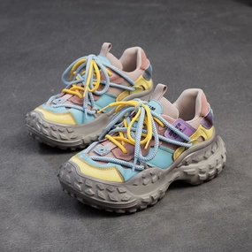 Women Fashion Breathable Color Matching Casual Shoes Comfy Casual Dress Shoes