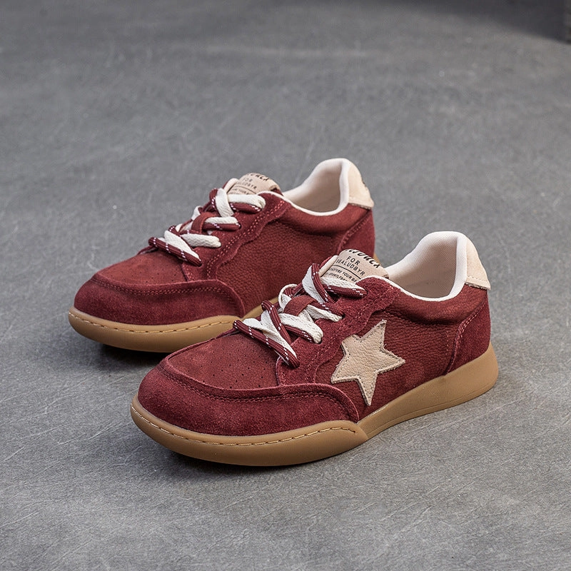 Women Fashion Color Matching Suede Flat Casual Sneakers Size 13 Flat Shoes