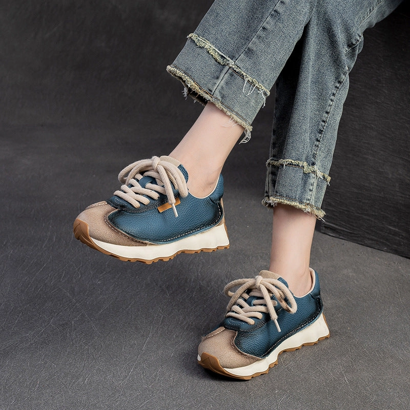 Women Minimalism Fashion Leather Handmade Casual Shoes Urban Casual Shoes