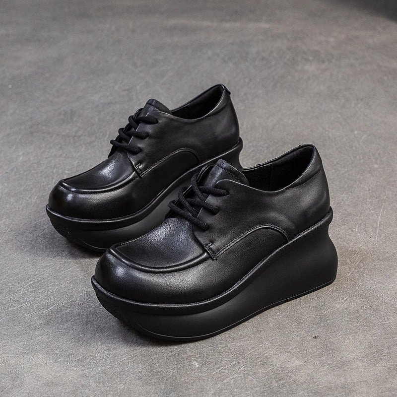 Originals Zntasy Capsule Collection Casual Shoes Women Retro Solid Leather Chunky Platform Wedge Casual Shoes