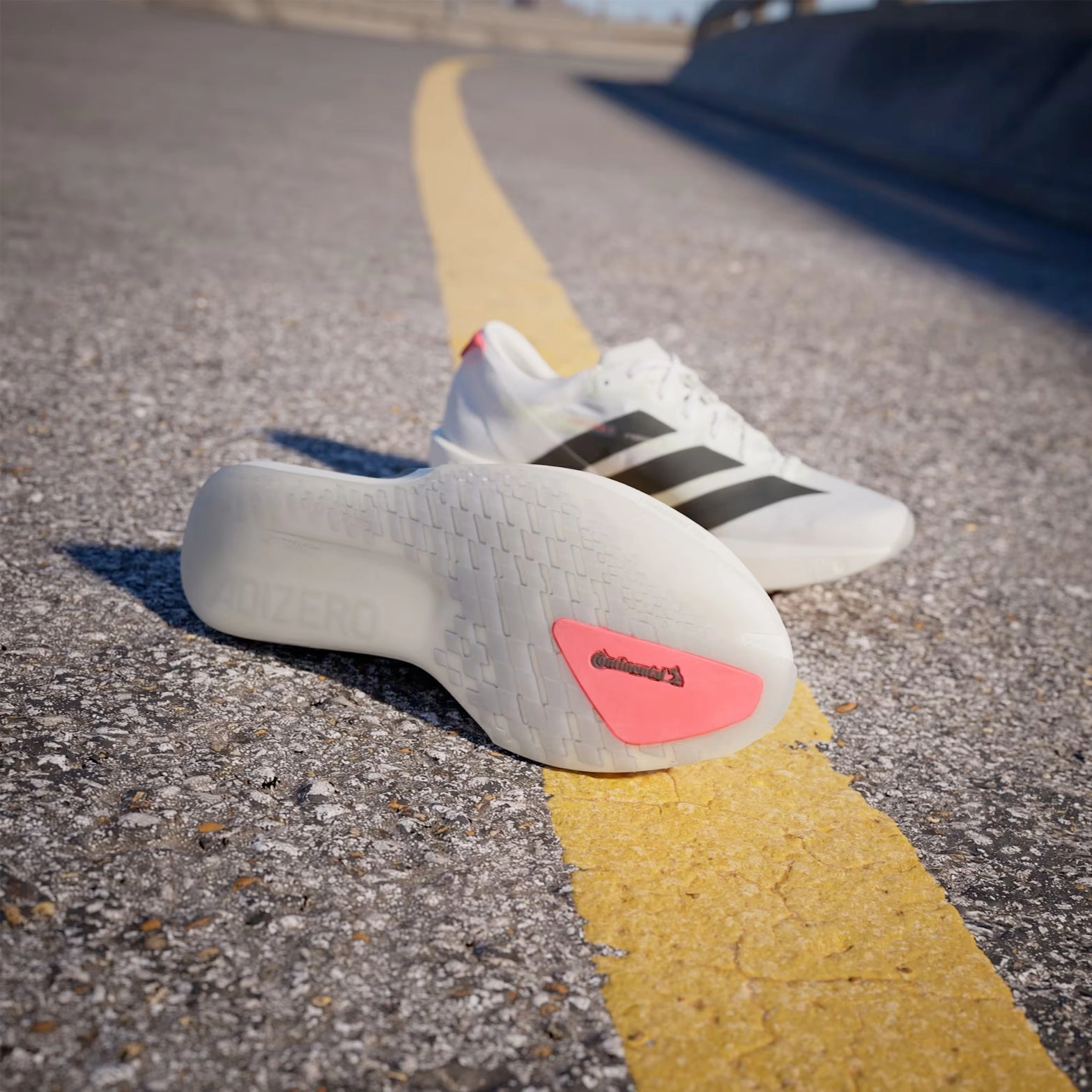 Women's Adizero Adios 9 Running Shoes Cloud White / Core Black / Lucid Red Adidas Harden Stepback 3 Basketball Shoes