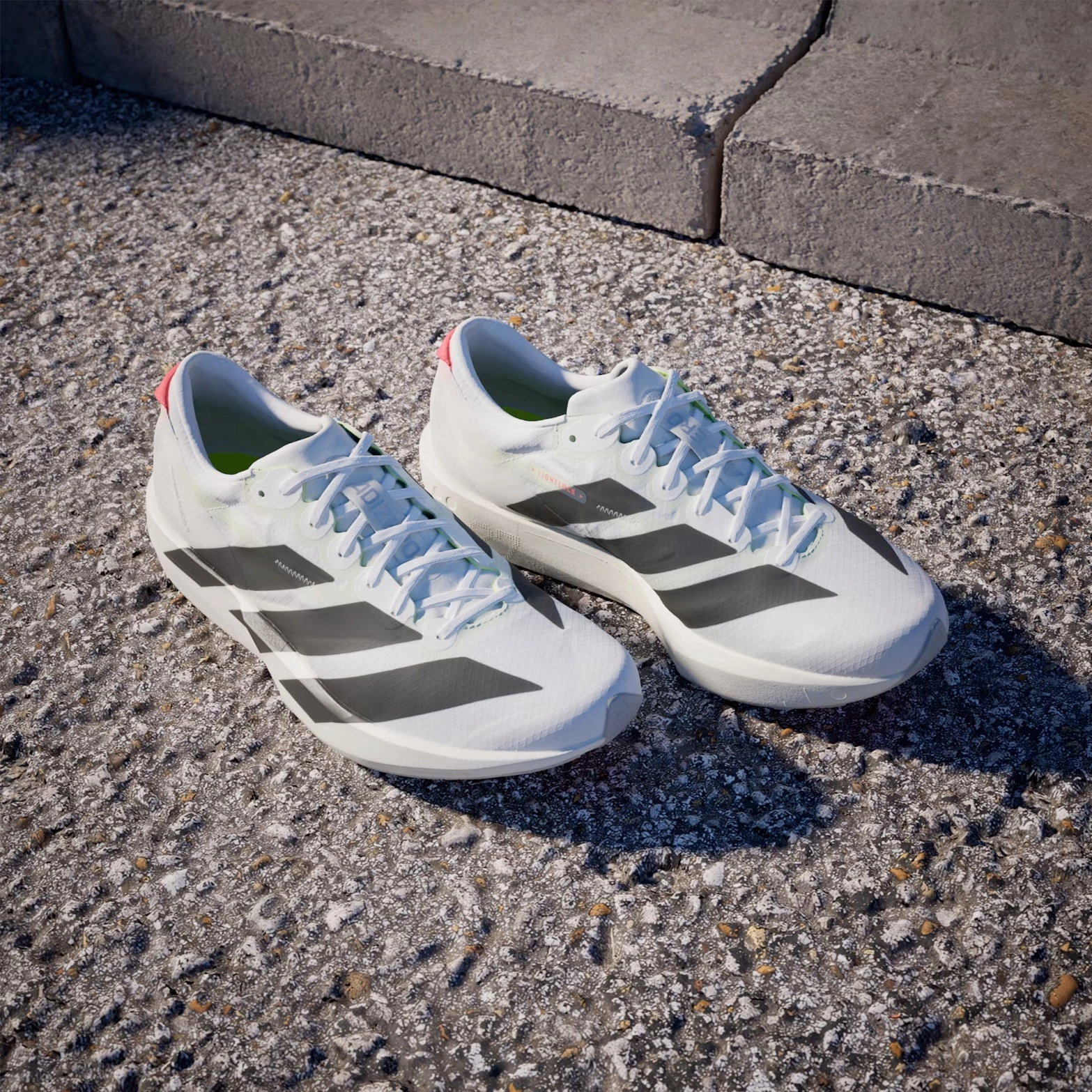 Women's Adizero Adios 9 Running Shoes Cloud White / Core Black / Lucid Red Denim Adidas Shoes