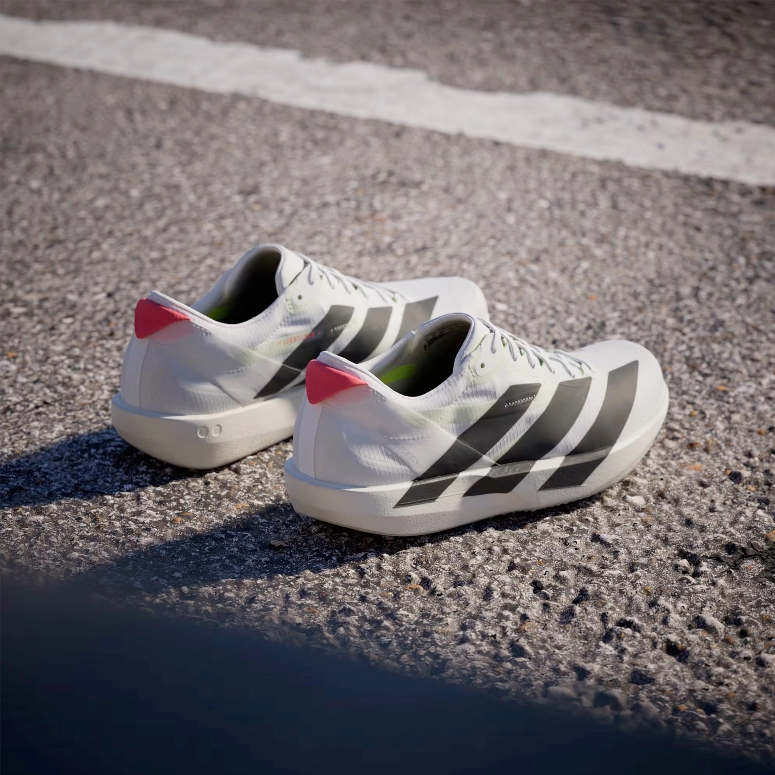 Women's Adizero Adios 9 Running Shoes Cloud White / Core Black / Lucid Red Adidas S2g Boa Golf Shoes