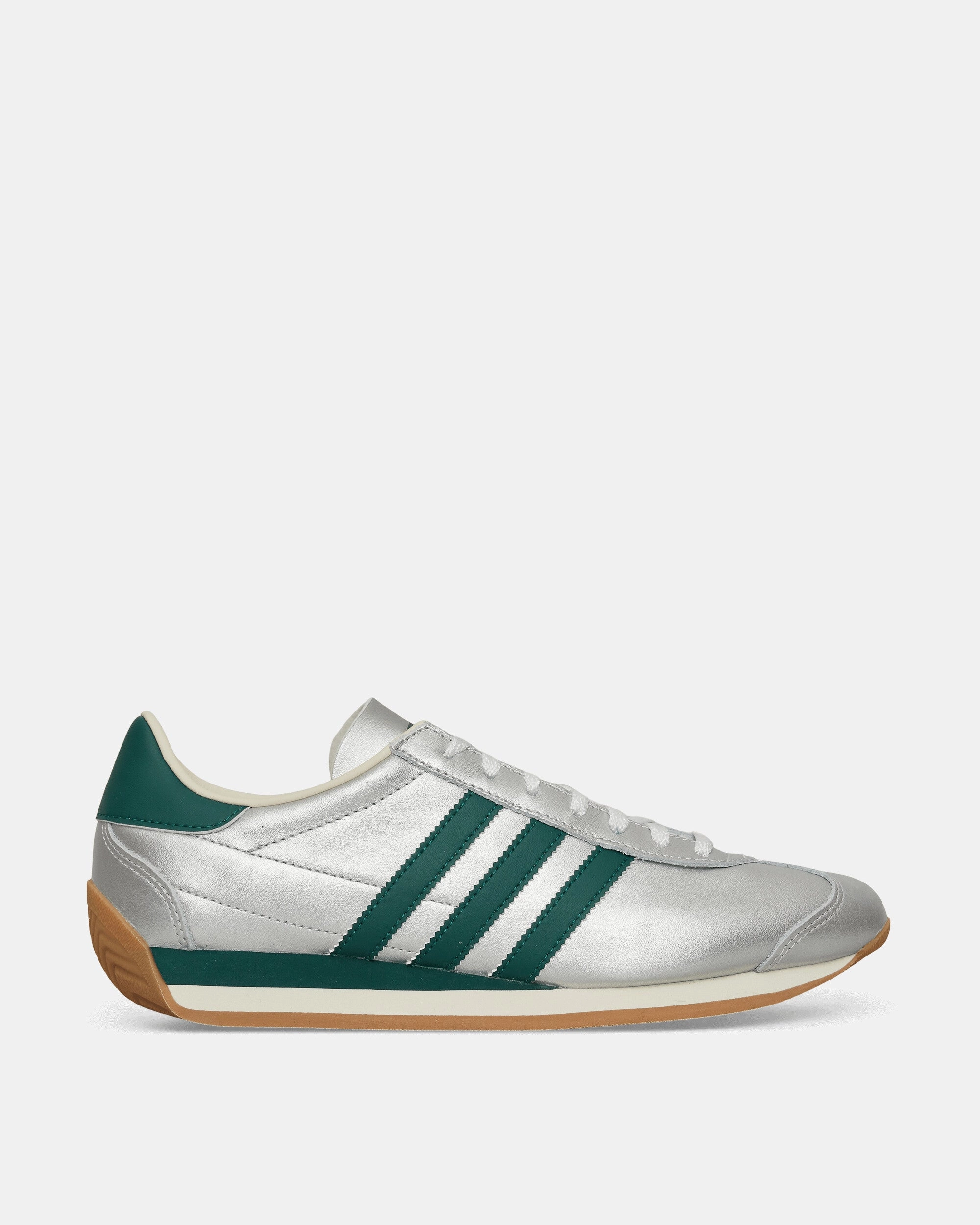 Women's Country OG Sneakers Silver Metallic / Collegiate Green Messi Football Shoes Adidas