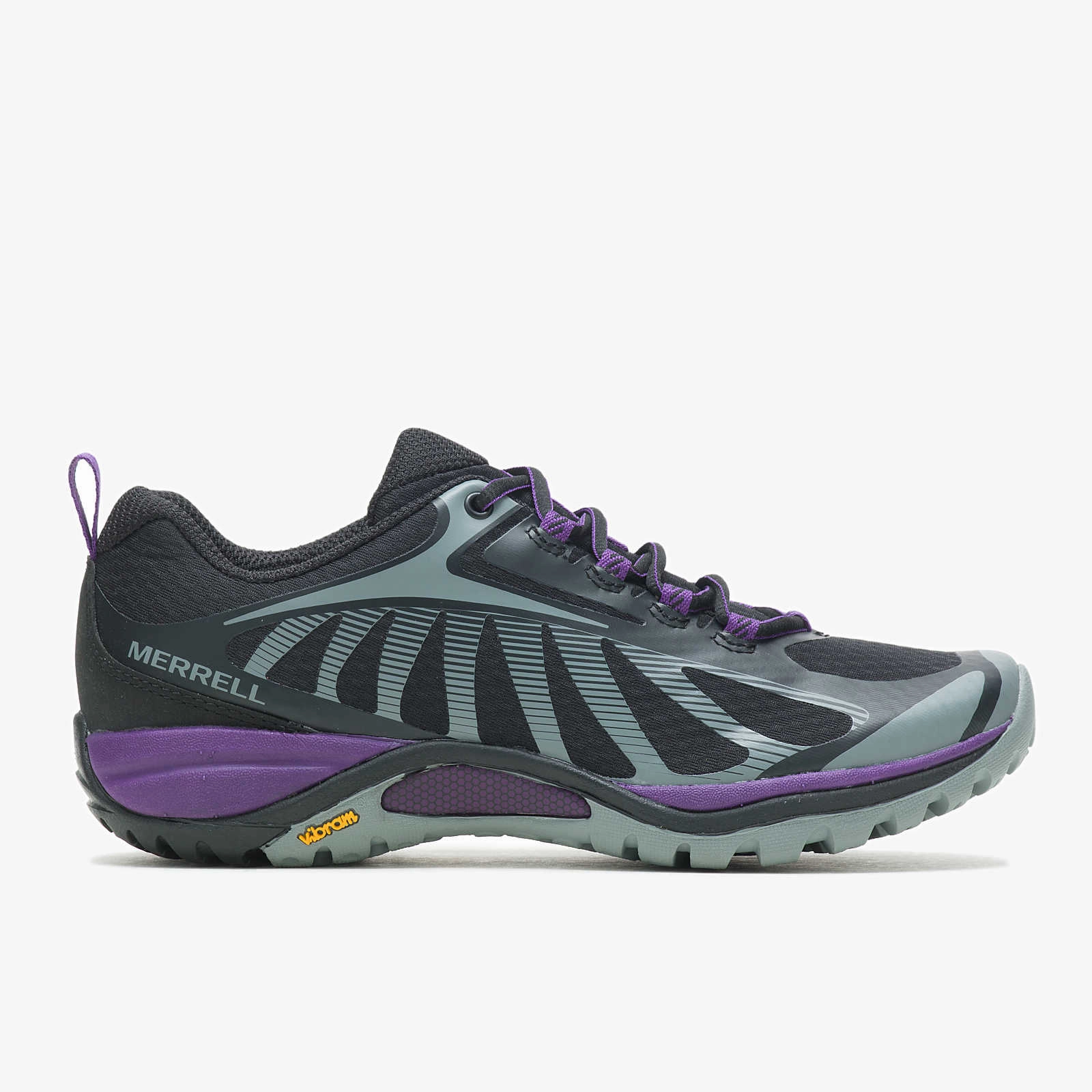 Women's Merrell Siren Edge 3 Wide Width Black/Acai Talon Trail Running Shoe