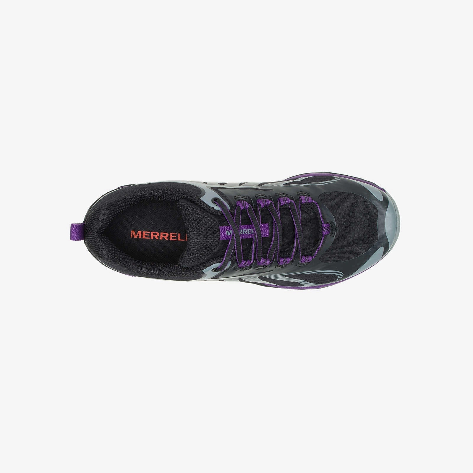 Women's Merrell Siren Edge 3 Wide Width Black/Acai Soulstride Trail Running Shoes