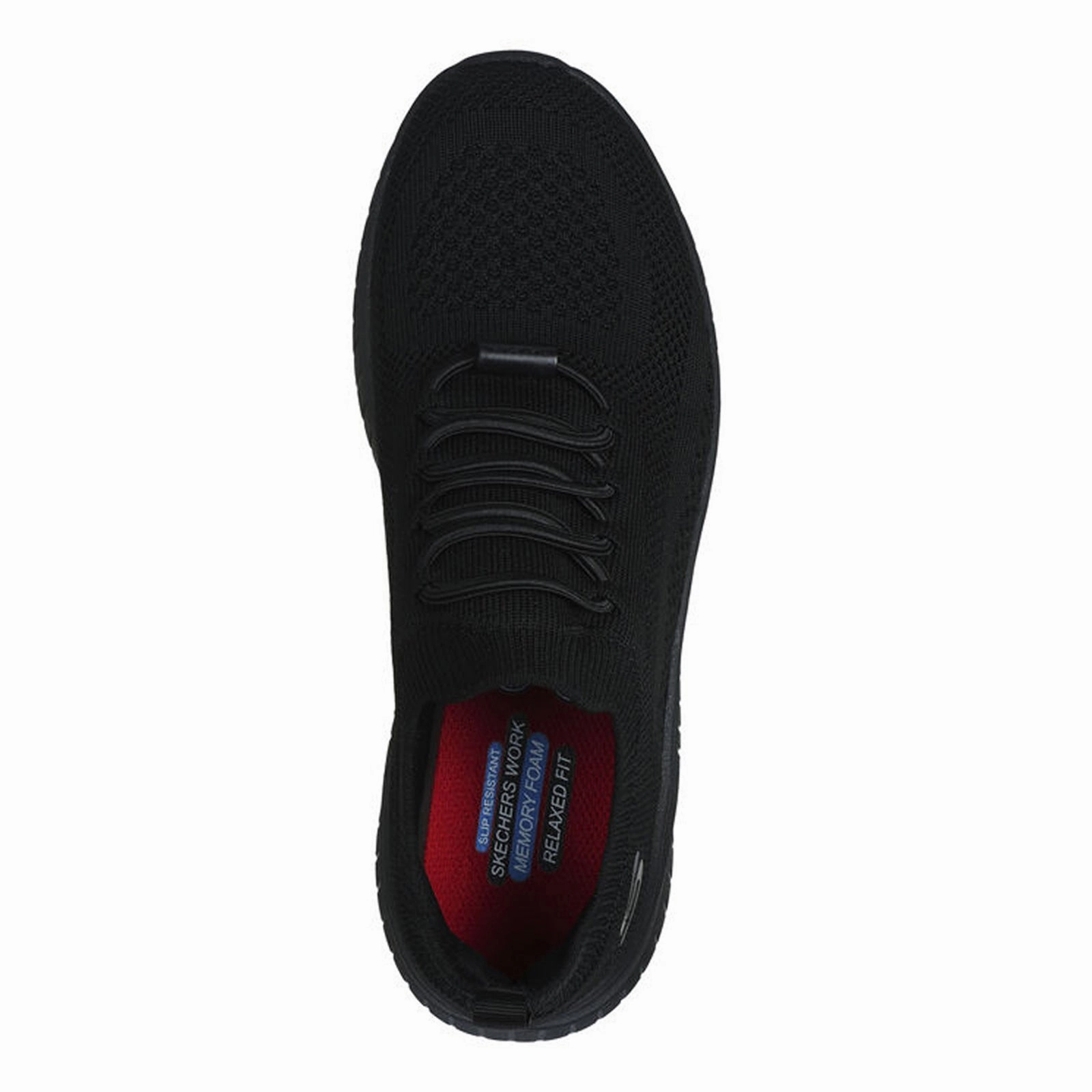 Women's Skechers Work, Relaxed Fit: BOBS Sport Squad Chaos Slip Resistant Sneaker - Wide Width Slip On Black Loafers