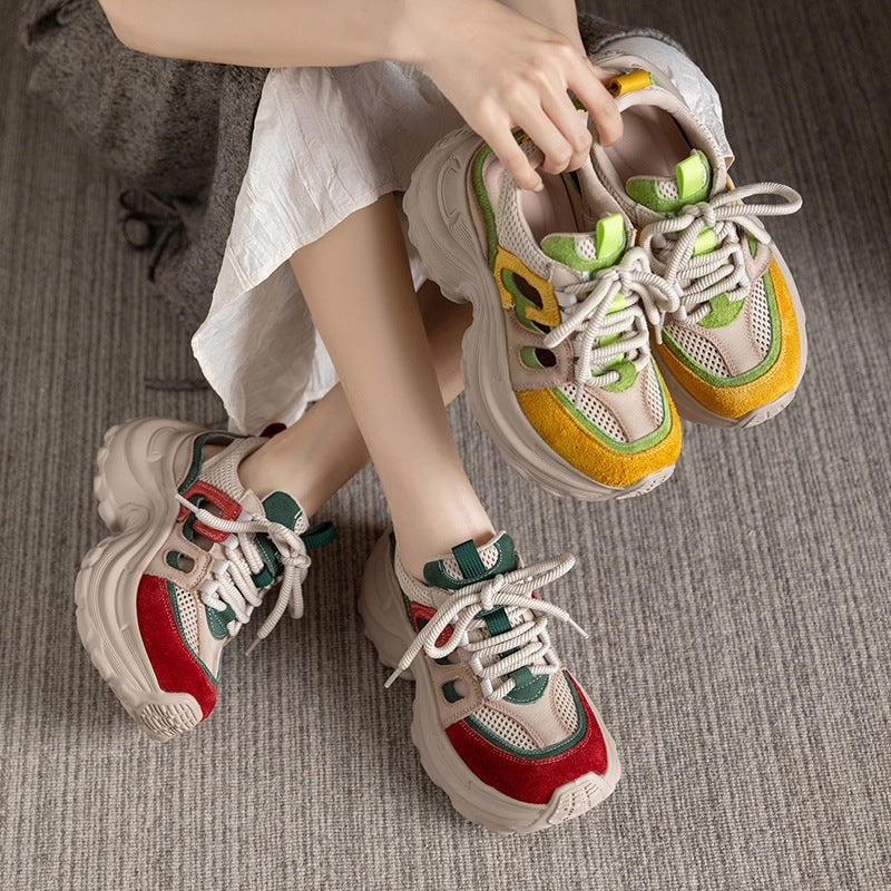 Women's Summer Hollow Breathable Platform Casual Shoes Casual Asics Shoes