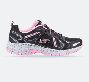 Women's Wide Fit Skechers 149820  Hillcrest Vast Adventure Sneakers - Black/Hot Pink Race Trail Shoes