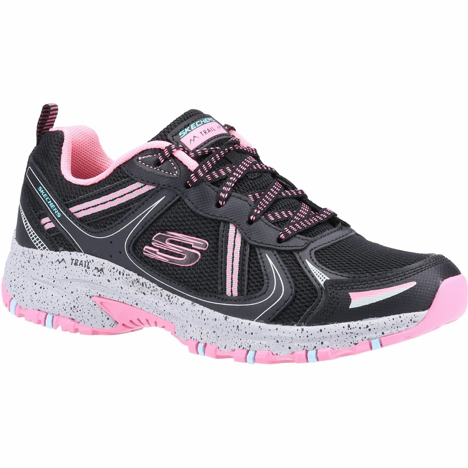 High Cushion Trail Running Shoes Women's Wide Fit Skechers 149820  Hillcrest Vast Adventure Sneakers - Black/Hot Pink