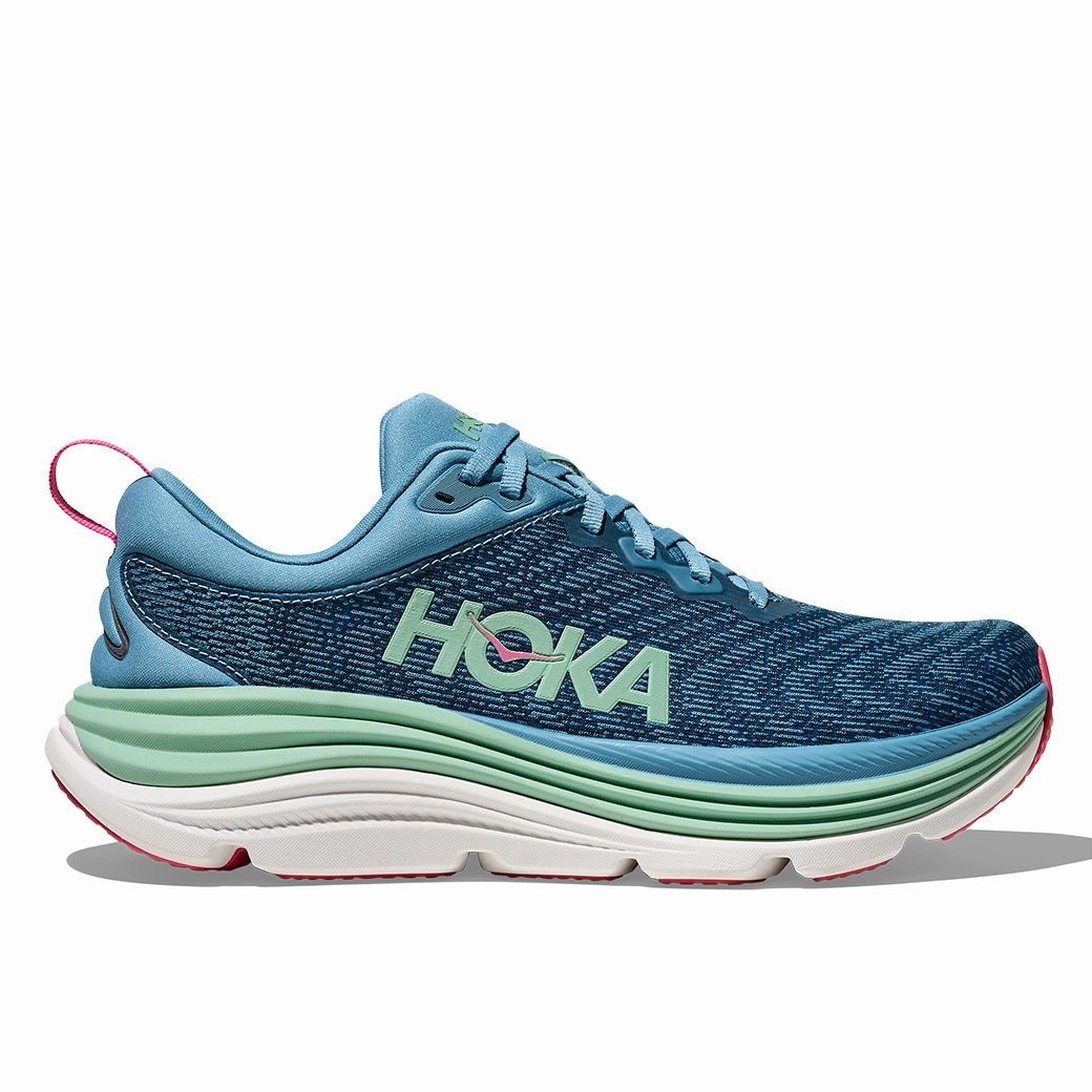 Cloud Vs Shoes Womens Hoka Gaviota 5 Wide in Alpine Blue/Jadeite