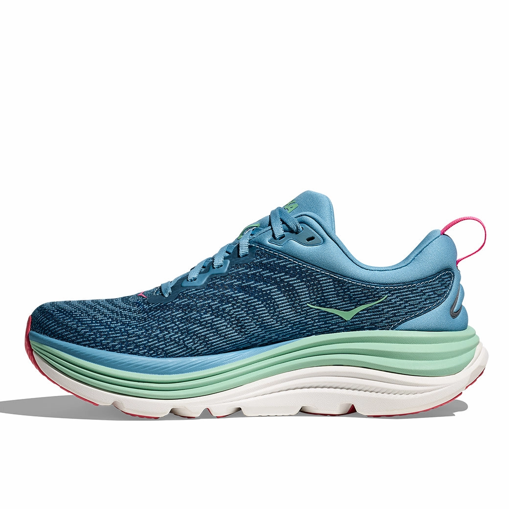 Clifton Edge Womens Hoka Gaviota 5 Wide in Alpine Blue/Jadeite