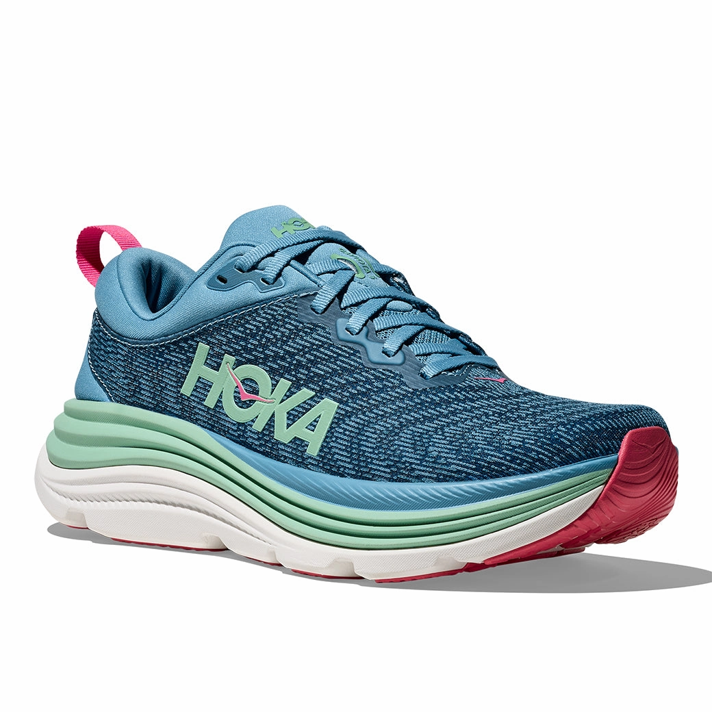 Womens Hoka Gaviota 5 Wide in Alpine Blue/Jadeite Cloud