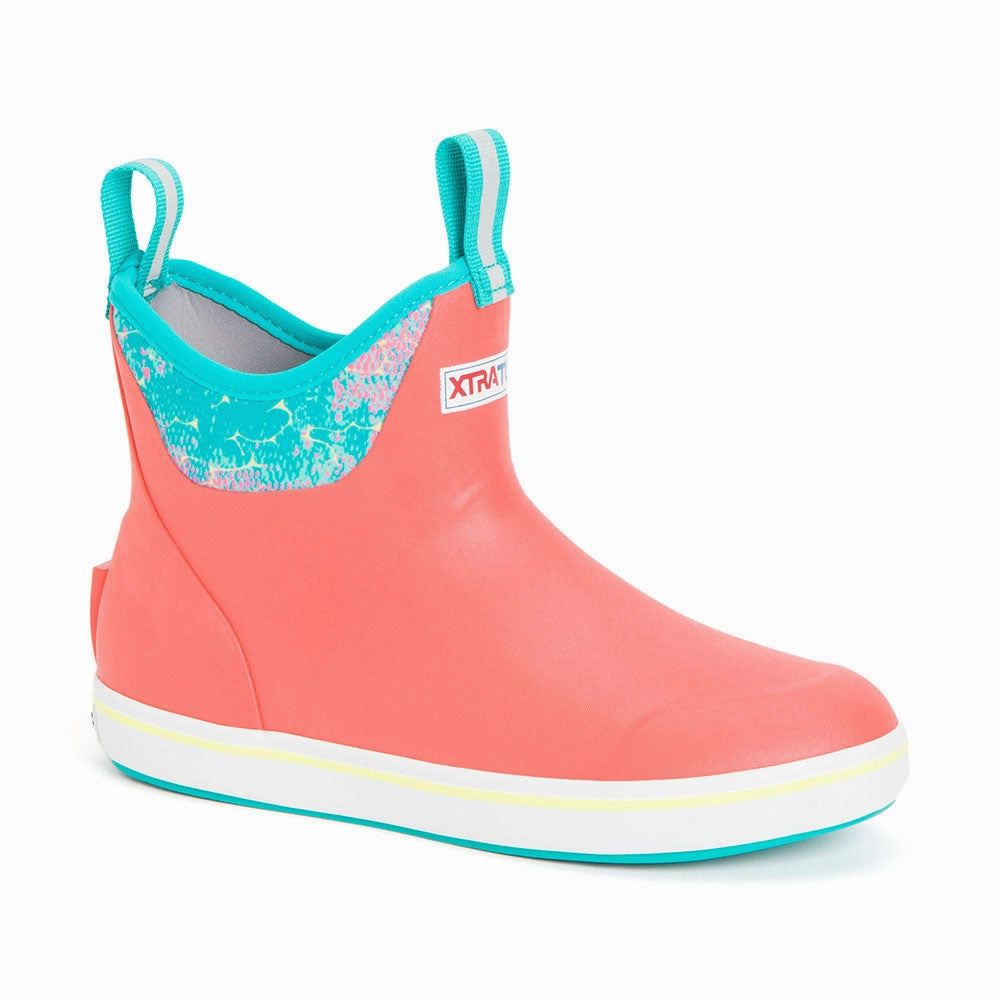 Waterproof Slip On Mules XTRATUF Women's Ankle Deck Boots- Coral Coho