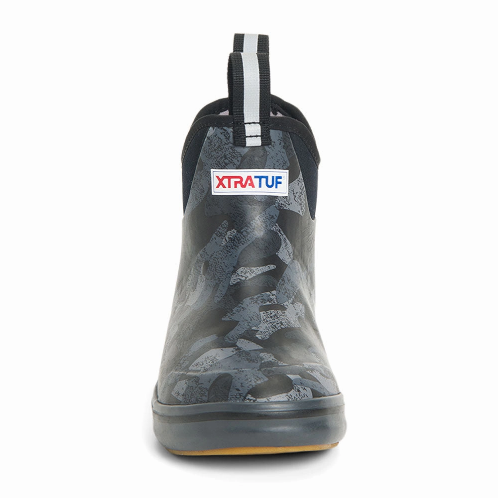 Grand National Slip On XTRATUF Women's Ankle Pull-On Deck Boots- Black Camo