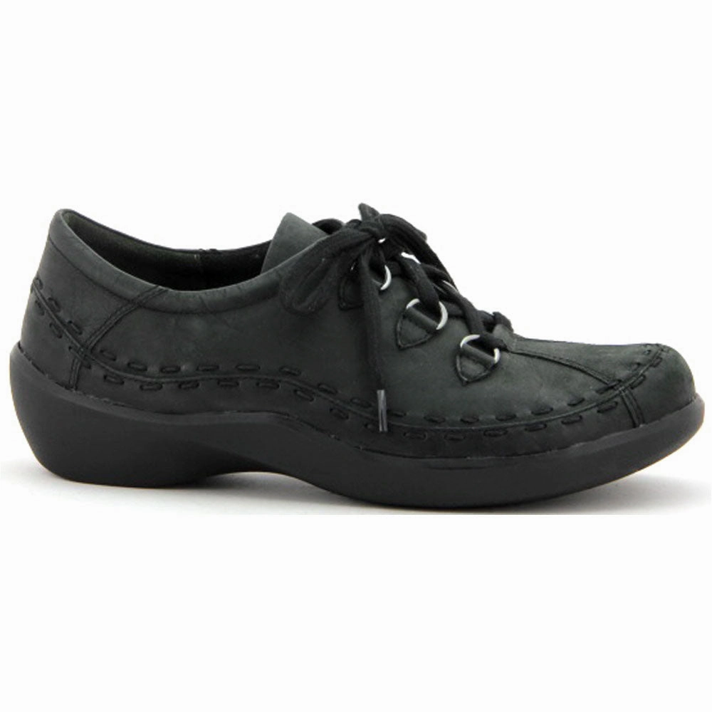 Ziera Allsorts Black Trooper Nubuck Shoe (Women's) Walking