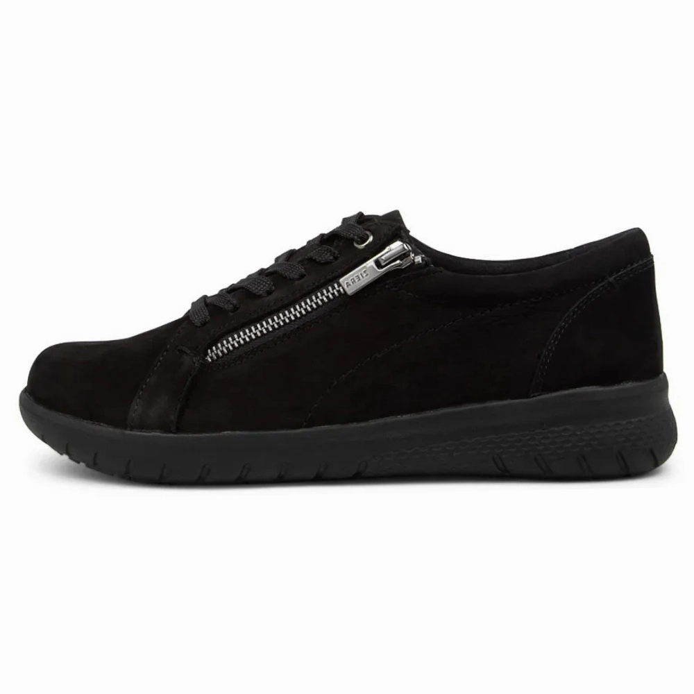 Good Walking Shoes Ziera Solar Black Nubuck Sneaker (Women's)
